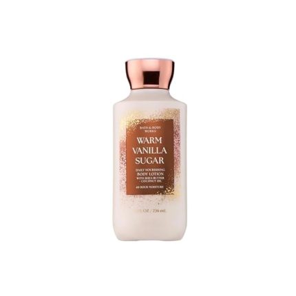 Bath & Body Works Warm Vanilla Sugar Body Lotion, Lightweight Daily Moisturizer with Shea Butter & Coconut Oil, Sparkling Sugar and Sweet Vanilla Scent, 8 fl oz - 1 Pack