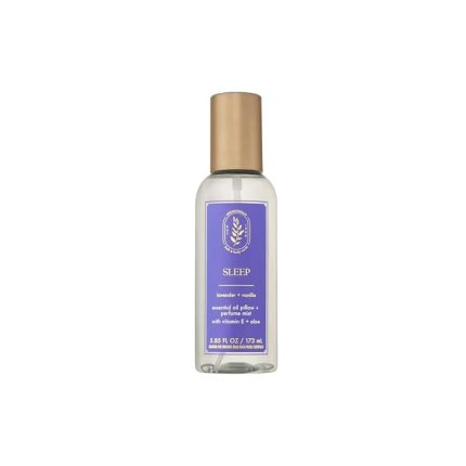 Bath & Body Works Aromatherapy Lavender Vanilla Essential Oil Mist, Body Spray with Vitamin E and Aloe, Pillow Spray for Calming Bedtime Relaxation, 5.3 fl oz - 1 Pack