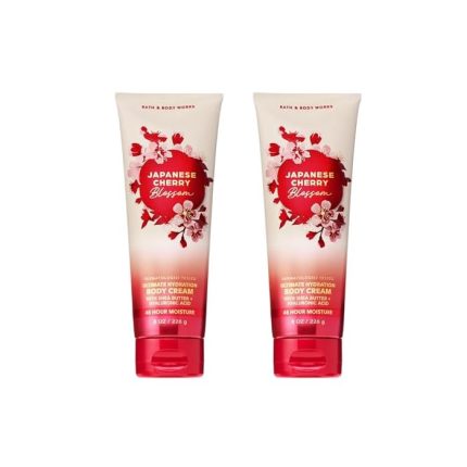 Bath & Body Works Japanese Cherry Blossom Body Cream, Ultimate Hydration Moisturizer with Shea Butter & Hyaluronic Acid for Dry Skin, Iconic Floral Scent, 8 oz - 2 Pack