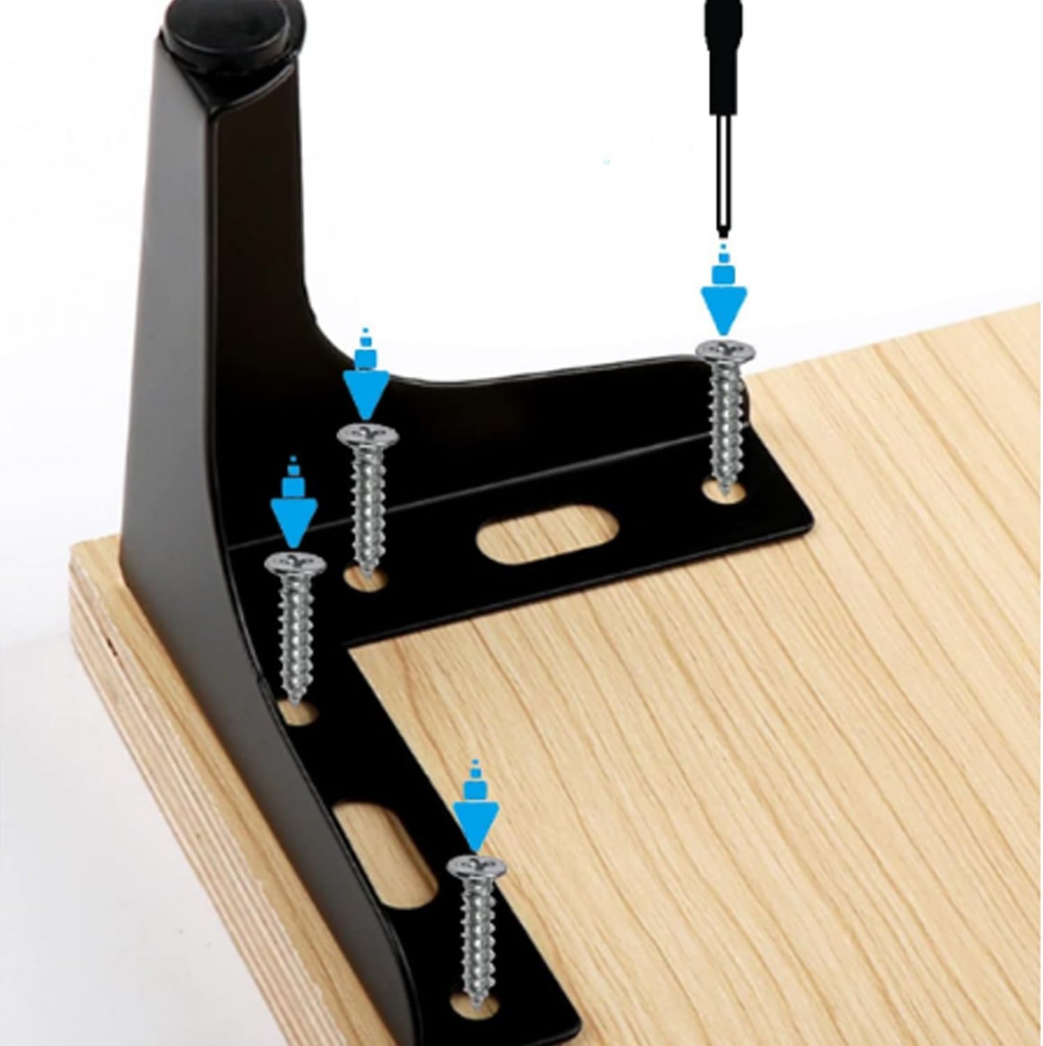 4 Inch Furniture Legs Modern Metal Cabinet Legs Set of 4, Furniture Feet Black Dresser Legs DIY Replacement Feet for Table Sofa Nightstand Chair Couch Ottoman Cabinet - Image 4
