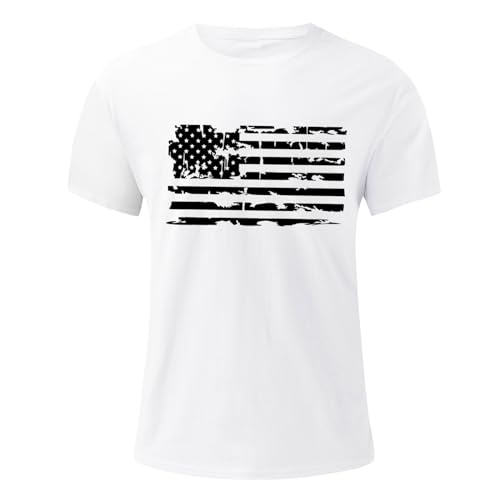Mens American Flag Patriotic Shirt Distressed Short Sleeve Independence Day Shirt Graphic Tees Men - Image 2