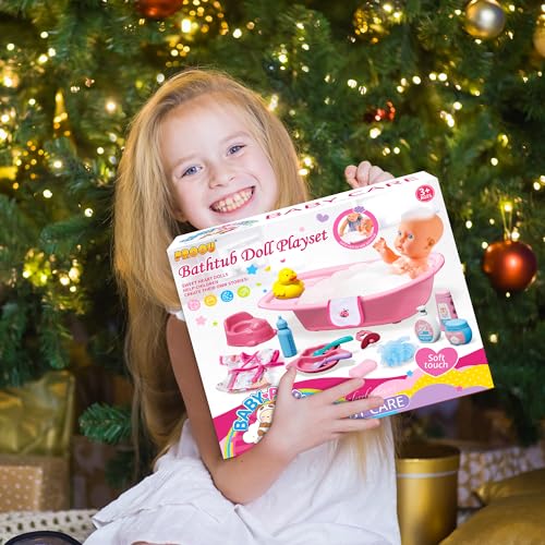 Baby Doll Toys Set, 14 Doll Toys, 25Pcs Dolls Care Toy Playset, Toddlers Toy Doll Set Incl Cradle Crib, High Chair, Milk Bottle, Pacifier, Diaper, Baby Gift for Age 3 4 5 6+ Years Old Girls Boys - Image 17