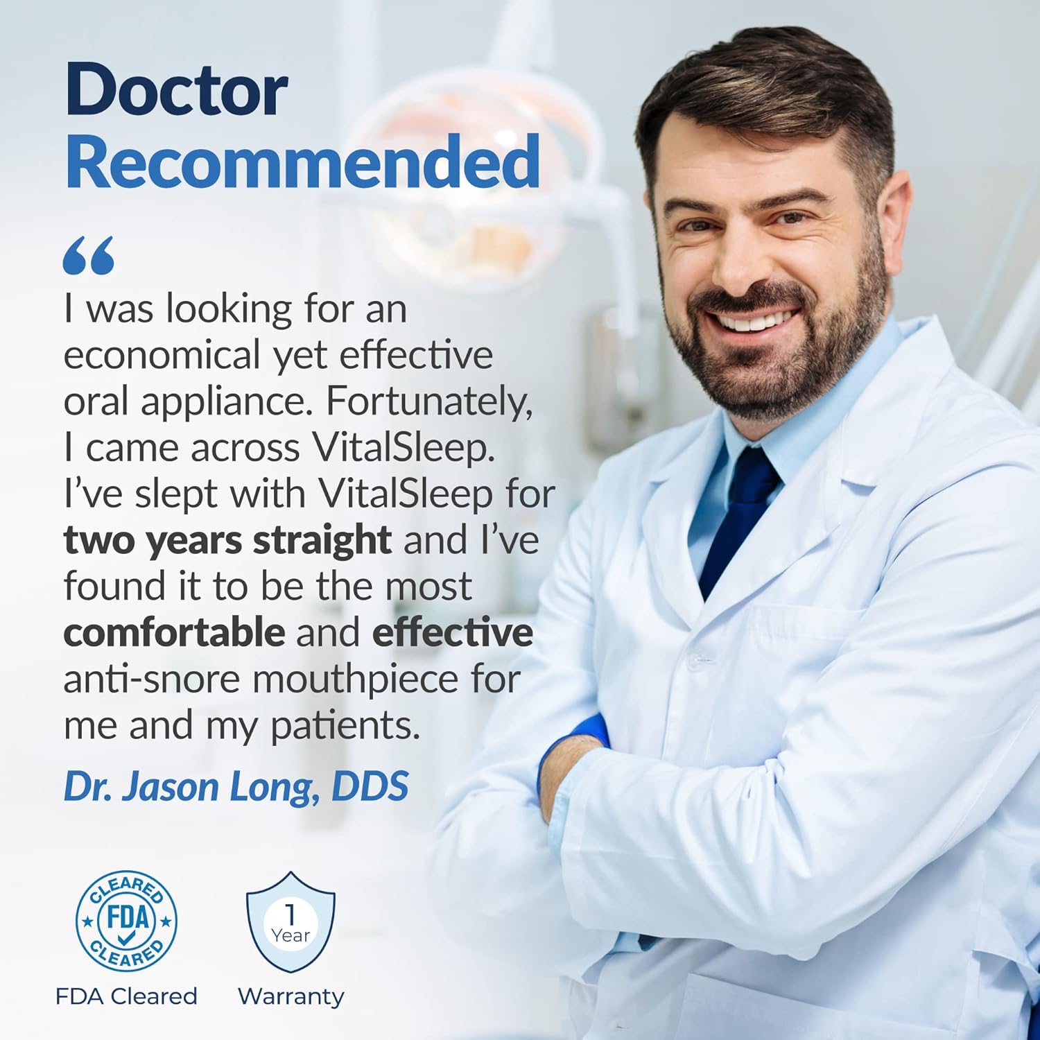 VitalSleep Anti-Snoring Mouthpiece + Sleep Mask, Custom Adjustable Jaw Positioning, USA Made & FDA Cleared Snoring Solution, BPA-Free, Comfortable Fit - Image 6