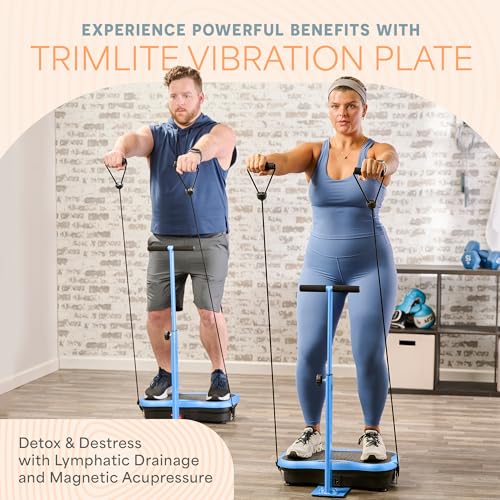 Lifepro TrimLite Vibration Plate Exercise Machine with Handlebars ?C Whole Body Vibration Machine, Ideal Lymphatic Drainage Massager ?C 99 Speed Levels, Bluetooth Speaker, Resistance Bands & Remote - Image 11
