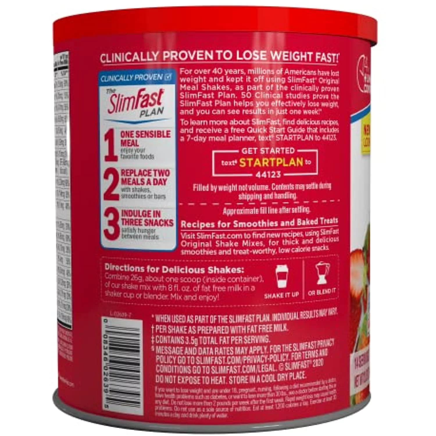 Slimfast Meal Replacement Powder, Original Strawberries & Cream, Weight Loss Shake Mix, 10G Of Protein, 14 Servings - Image 2