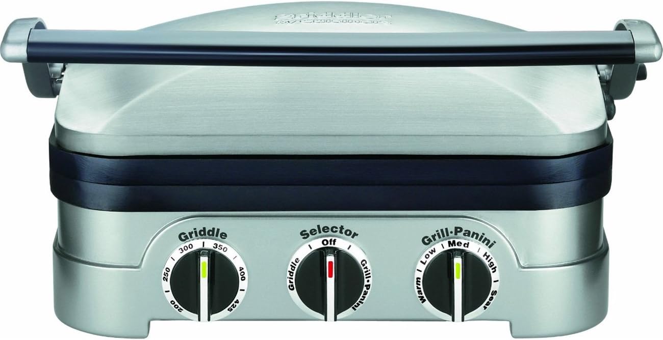 Cuisinart 5-in-1 Grill Griddler Panini Maker Bundle with Waffle Attachment (GR-4N) – Includes Grill and Waffle Plates - Image 2