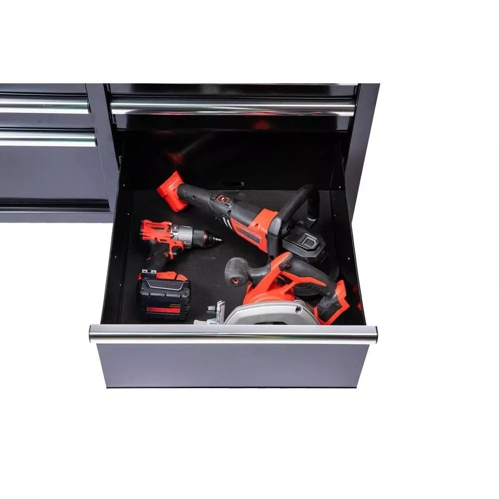 Husky 46 in. W x 24 in. D 9-Drawer Gloss Black Deep Tool Chest Mobile Workbench - Image 9