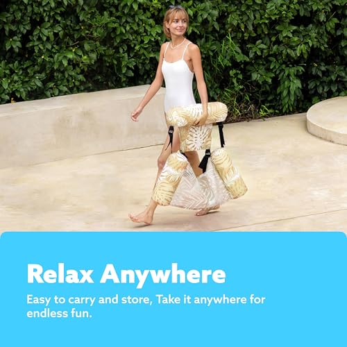 Sloosh Pool Floats Chairs Adult,Inflatable Pool Lounge,Plant Pattern Floating Mat Hammock,Blow up Water Chairs Noodles rafts for Party Summer Water Beach Fun - Image 27