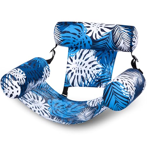 Sloosh Pool Floats Chairs Adult,Inflatable Pool Lounge,Plant Pattern Floating Mat Hammock,Blow up Water Chairs Noodles rafts for Party Summer Water Beach Fun - Image 2