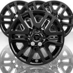 Upgrade Your Auto 16 4pc Gloss Black Wheel Skins (Set of 4) for Nissan Frontier 2014-2020