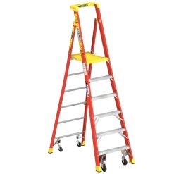 Werner PD6206-4C Podium Stepladder,6 Ft,fiberglass,300 lb