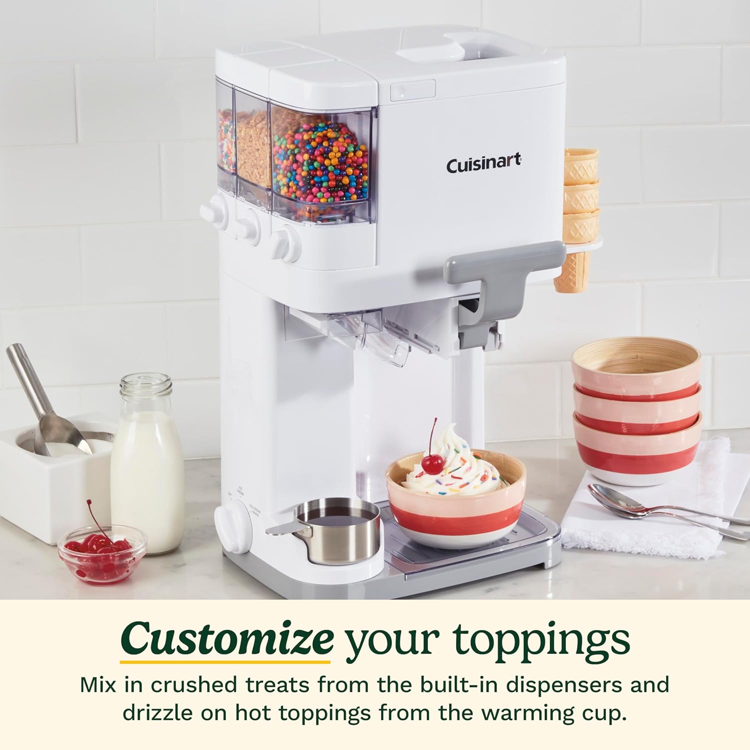 Cuisinart Soft Serve Ice Cream Machine- Mix It In Ice Cream Maker for Frozen Yogurt, Sorbet, Gelato, Drinks 1.5 Quart, White, ICE-48 - Image 13