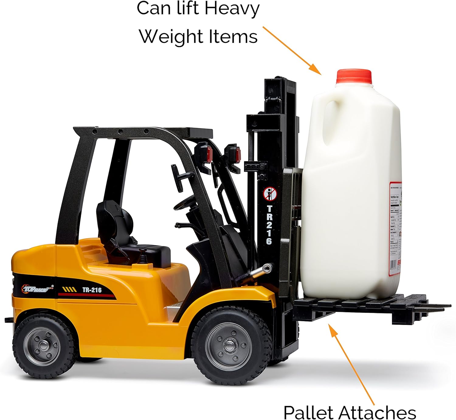 Top Race Jumbo Remote Control Forklift 13 Inch Tall, 8 Channel Full Functional Professional RC Forklift Construction Toys, High Powered Motors, 1:10 Scale – Heavy Metal – (TR-216) - Image 5