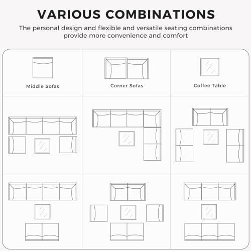 Grand patio 7-Piece Wicker Patio Furniture Set, Boho Outdoor Conversation Set Sectional Sofa with Water Resistant Thick Cushions and Coffee Table, Cream - Image 46