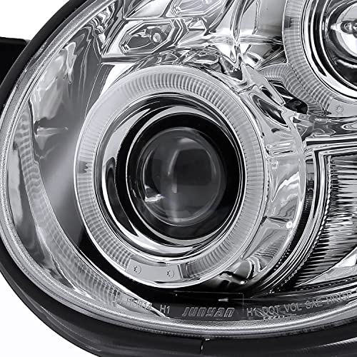 SPEC-D TUNING Dual Halo LED Projector Headlights Glossy Black Housing Smoke Lens Compatible with 2002-2003 Subaru Impreza, Left + Right Pair Headlamps Assembly - Image 6