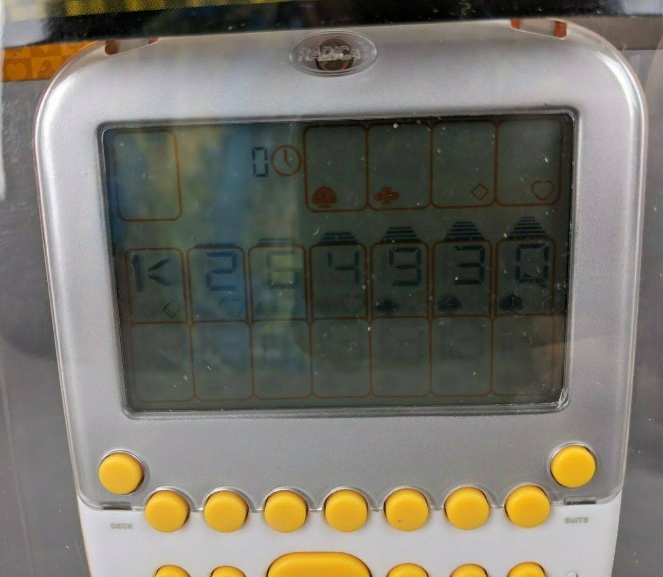 Radica Big Screen Solitaire Electronic Handheld Game 2008 Yellow White - Image 4
