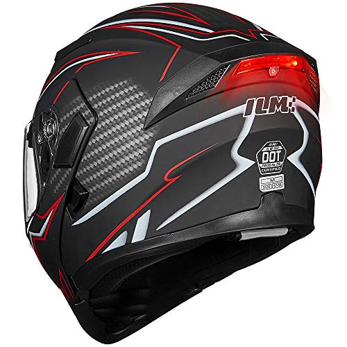 ILM Motorcycle Dual Visor Flip up Modular Full Face Helmet DOT 6 Colors Model 902 - Image 27