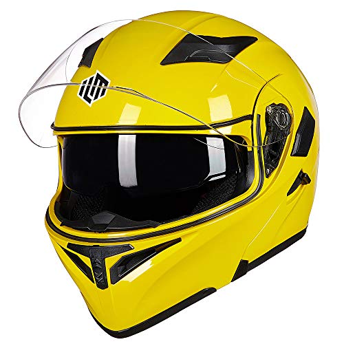 ILM Motorcycle Dual Visor Flip up Modular Full Face Helmet DOT 6 Colors Model 902 - Image 40