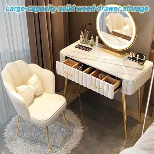 Dressing Table Bedroom Dresser Modern Dressing Table with Adjustable LED Lighted Mirror and Storage Drawer – 3 Color Lighting Modes,Makeup, Storage - Image 3