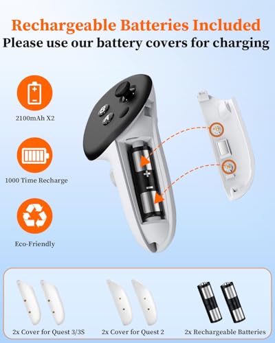Charging Dock for Meta Quest 3S/3/2, 20W Magnetic Charging Station for Oculus Quest 3S/3/2 Accessories with Rechargeable 2X2100mAh Batteries, RGB Charging Stand for VR Headset & Controllers - Image 5