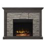 Twin Star Home Wall Mantel Electric Fireplace, Gray