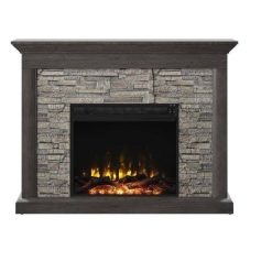 Twin Star Home Wall Mantel Electric Fireplace, Gray