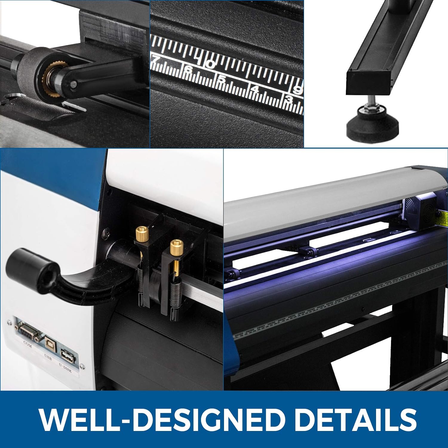Office Products VEVOR Vinyl Cutter 53 Inch Plotter Machine Automatic Paper Feed Vinyl Cutter Plotter Speed Adjustable Sign Cutting with Floor Stand Signmaster Software - Image 7