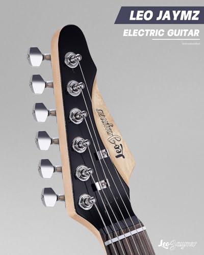Leo Jaymz 39 Full Size ST Style Electric Guitar Starter Kit with SSH Pickup, 5W Portable Amp, Tuner, Gig Bag, Strap & Accessories (Violet Ocean) - Image 51