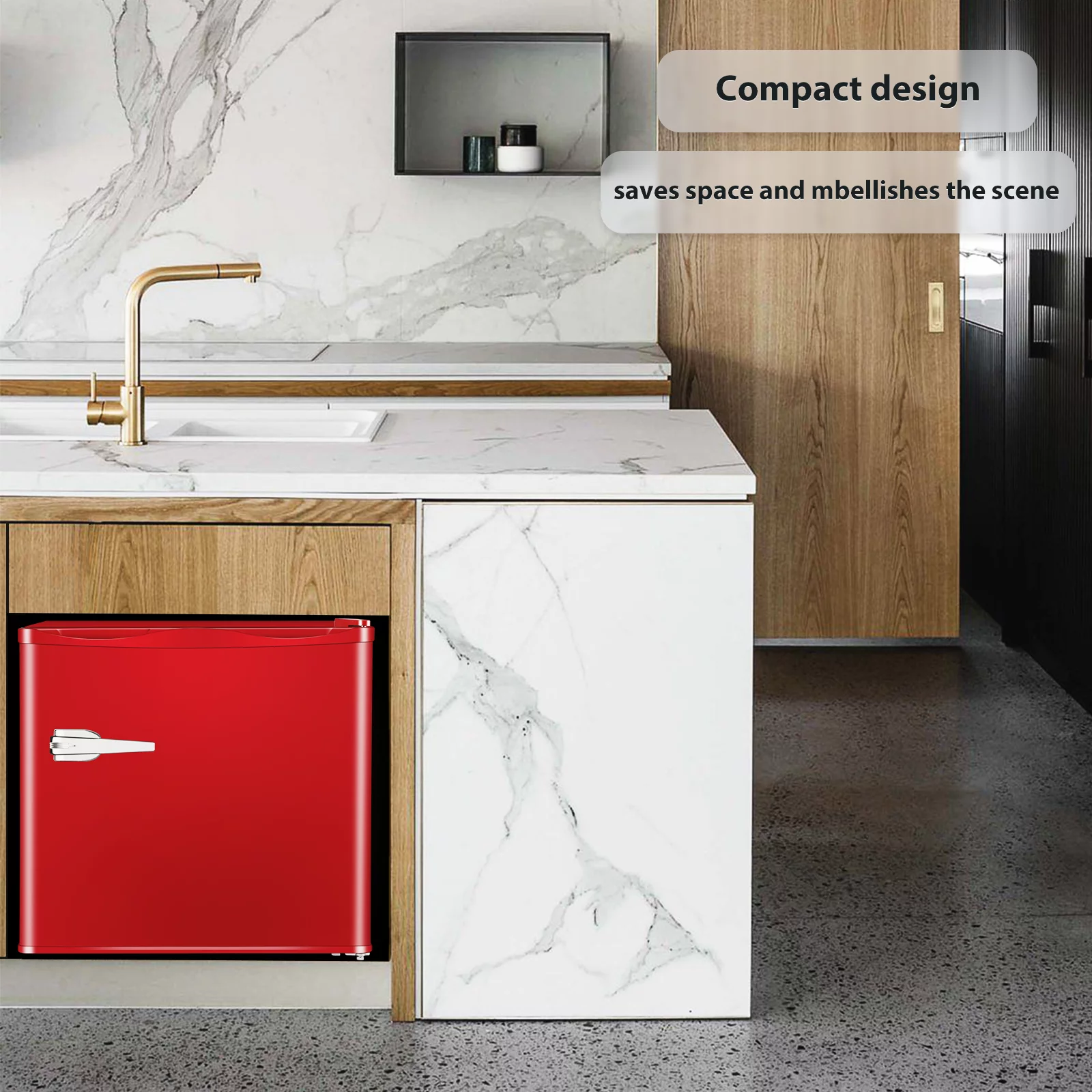 Auseo Mini Upright Freezer Compact Refrigerators??1.2Cu.ft Small Stand up Freezer for Home Office, Red - Image 7
