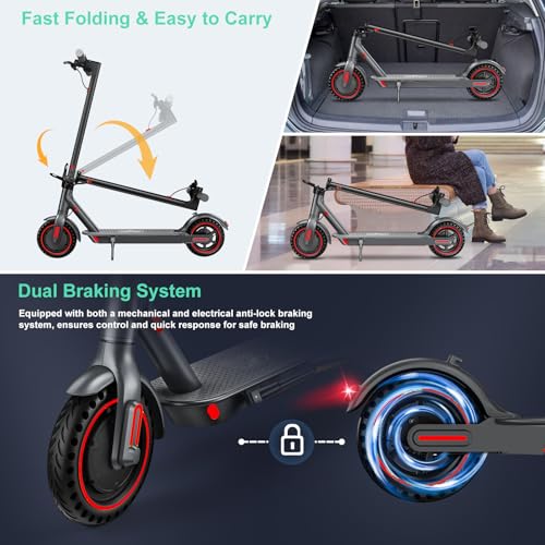 Electric Scooter for Adults, 19/25 Mph Max Speed, 21/25/35 Miles Range,350/500/600W APP Control E-Scooter with 8.5/10 Inflatable tire, Foldable Escooter with App Control, UL 2272 Certified - Image 24