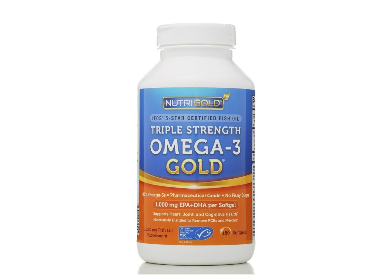 NutriGold Triple Strength Omega-3 Fish Oil 180 Softgels - Image 2