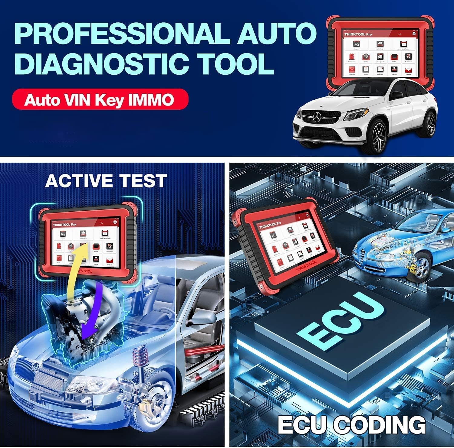 thinkcar THINKTOOL PRO Bi-Directional OBD2 Scanner Full Systems Diagnostic Scan Tool,31+ Reset Functions Key Matching, Variant Coding, AutoAuth for FCA SGW, 2 Years Free Update - Image 2