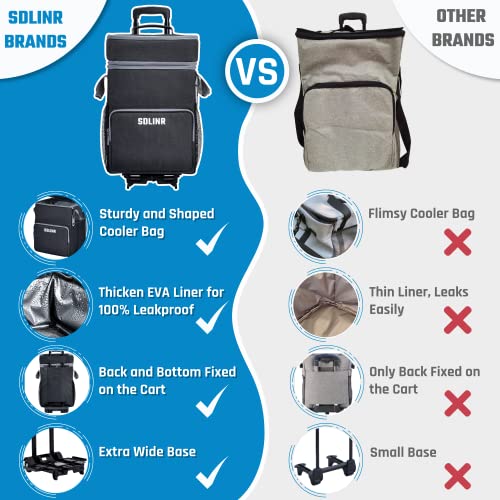 72-Can Large Rolling Cooler, Leakproof Insulated Soft Cooler Bag with Wheels and Handle Collapsible for Beach Camping Patio Travel Outdoor - Image 3