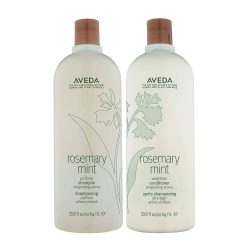 Aveda Mint Purifying Shampoo and Weightless Conditioner Duo LITER, Rosemary
