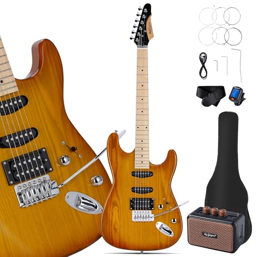 Leo Jaymz 39 Full Size ST Style Electric Guitar Starter Kit with SSH Pickup, 5W Portable Amp, Tuner, Gig Bag, Strap & Accessories (Violet Ocean) - Image 26