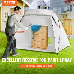 Alternative view of SKYSHALO Portable Paint Booth, Larger Spray Paint Tent with Built-in Floor & Mesh Screen, 7.5×5.2×5.2ft Spray Paint Shelter, Painting Tent Station for Furniture DIY Hobby Tool