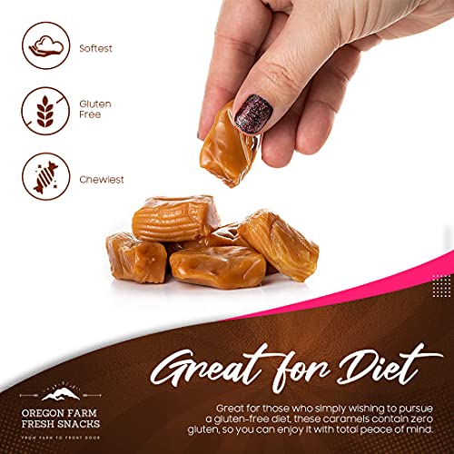 Oregon Farm Fresh Snacks Salted Caramel Gourmet Candy – Oregon Made Caramel Candy with Sea Salt and Vanilla – Gluten Free Delicious Chewy Sea Salt Caramels – Soft Caramels Individually Wrapped (16 oz) - Image 5