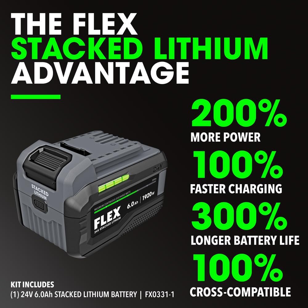 FLEX 24V Brushless Cordless 1/2-Inch 1,400 In-Lbs Torque 2-Speed Hammer Drill Turbo Mode Kit with 6.0Ah Stacked Lithium Battery and 280W Rapid Charger – FX1271T-1H - Image 3