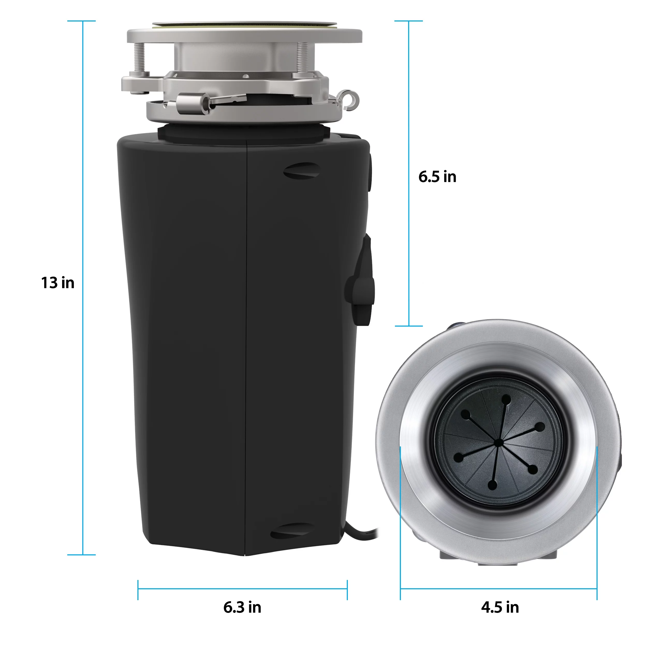 Eco Logic 1/2 HP Garbage Disposal with Attached Power Cord 10-US-EL-5-3B - Image 3