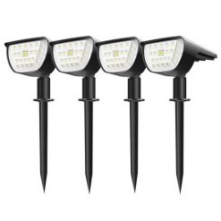 Litom 32 LED Solar Powered Path Light Landscape Spotlight 2-in-1 IP67 Waterproof for Outdoor Yard Garden Driveway Porch Walkway