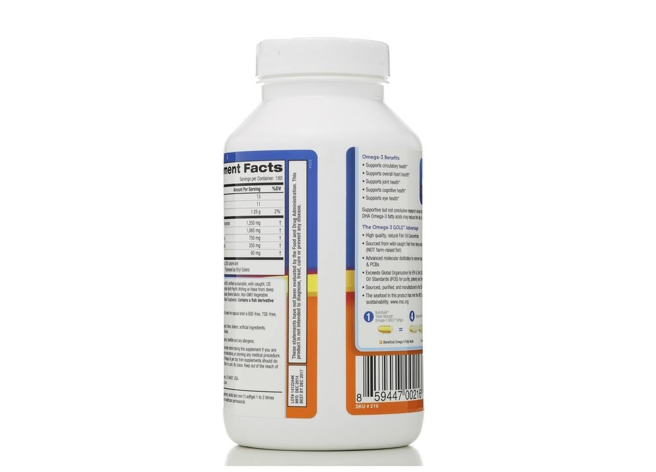 NutriGold Triple Strength Omega-3 Fish Oil 180 Softgels - Image 5