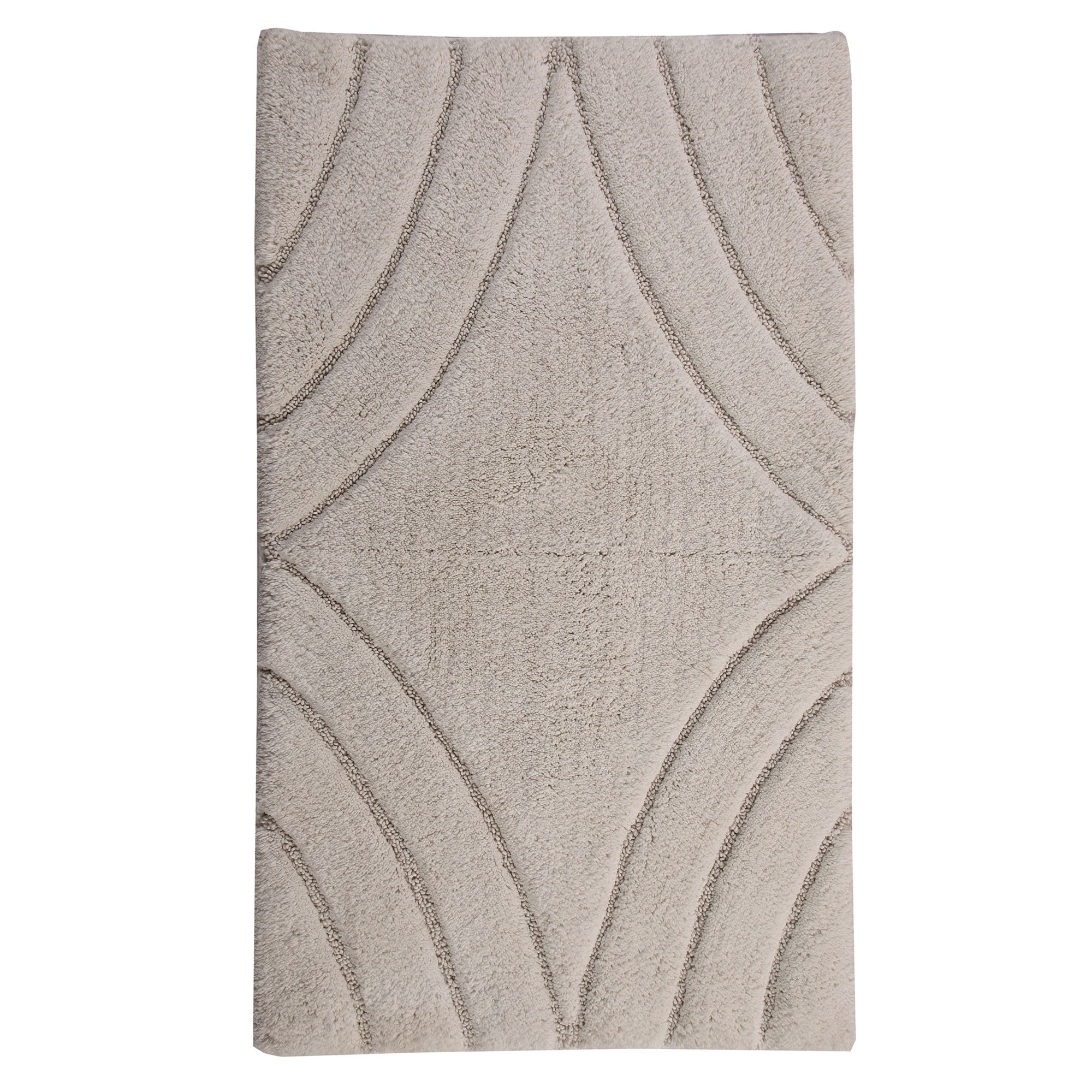 Knightsbridge Diamond 220 GSF Non Skid Back Bath Rug 17 x 24 – Ivory