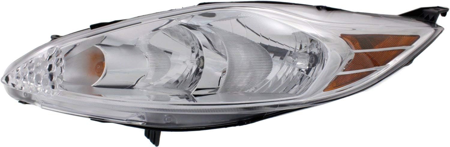 Evan-Fischer Headlight Set of 2 Compatible with 2011-2013 Ford Fiesta Clear Lens Halogen Composite With bulbs CAPA Driver and Passenger Side - Image 2