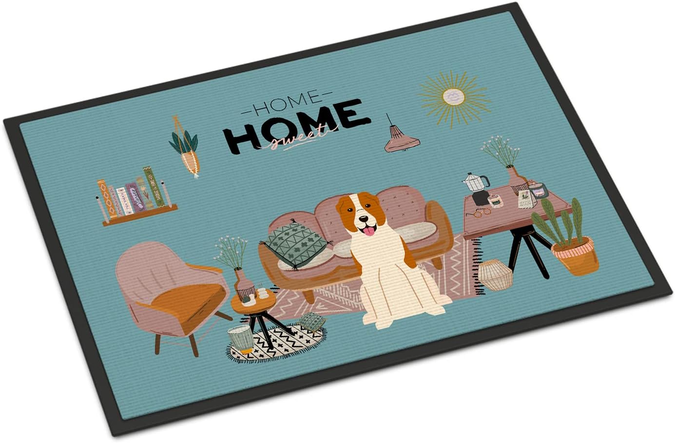 Caroline’s Treasures CK7894MAT Central Asian Shepherd Dog Sweet Home Doormat 18×27 Front Door Mat Indoor Outdoor Rugs for Entryway, Non Slip Washable Low Pile, 18H X 27W