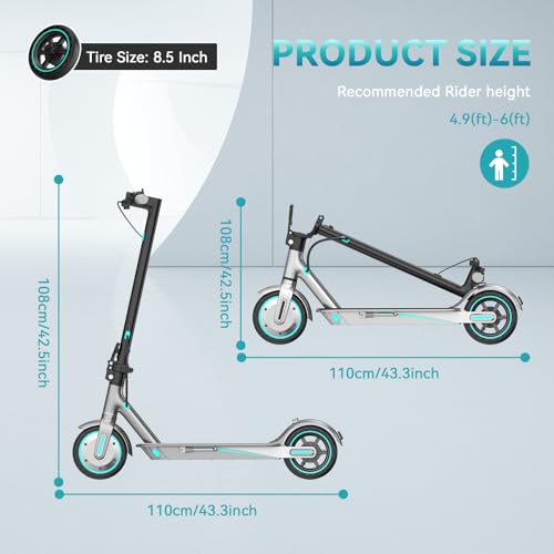 Electric Scooter for Adults, 19/25 Mph Max Speed, 21/25/35 Miles Range,350/500/600W APP Control E-Scooter with 8.5/10 Inflatable tire, Foldable Escooter with App Control, UL 2272 Certified - Image 37