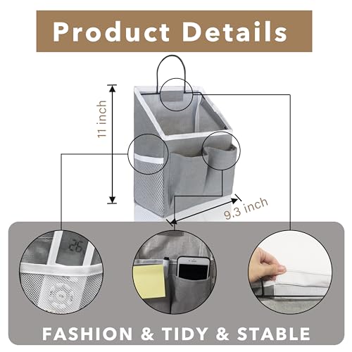 3pcs Small Wall Hanging Organizer Bag, Linen Fabric Door Hanging Storage Basket with Pockets, Waterproof Bin for Kitchen, Bedroom, Office, RV Camper (White) - Image 5