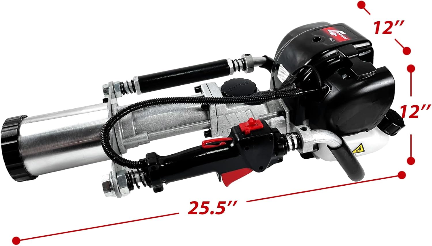 Gas Powered 4-Stroke T Post Driver Hammer Drills, 37.7CC Gasoline Engine Pile Driver, Air Cooling Single Cylinder Gasoline Petrol Garden Fencing Tool Machine with 2 Post Driving Head - Image 7