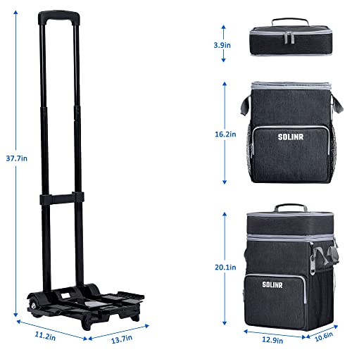 72-Can Large Rolling Cooler, Leakproof Insulated Soft Cooler Bag with Wheels and Handle Collapsible for Beach Camping Patio Travel Outdoor - Image 6