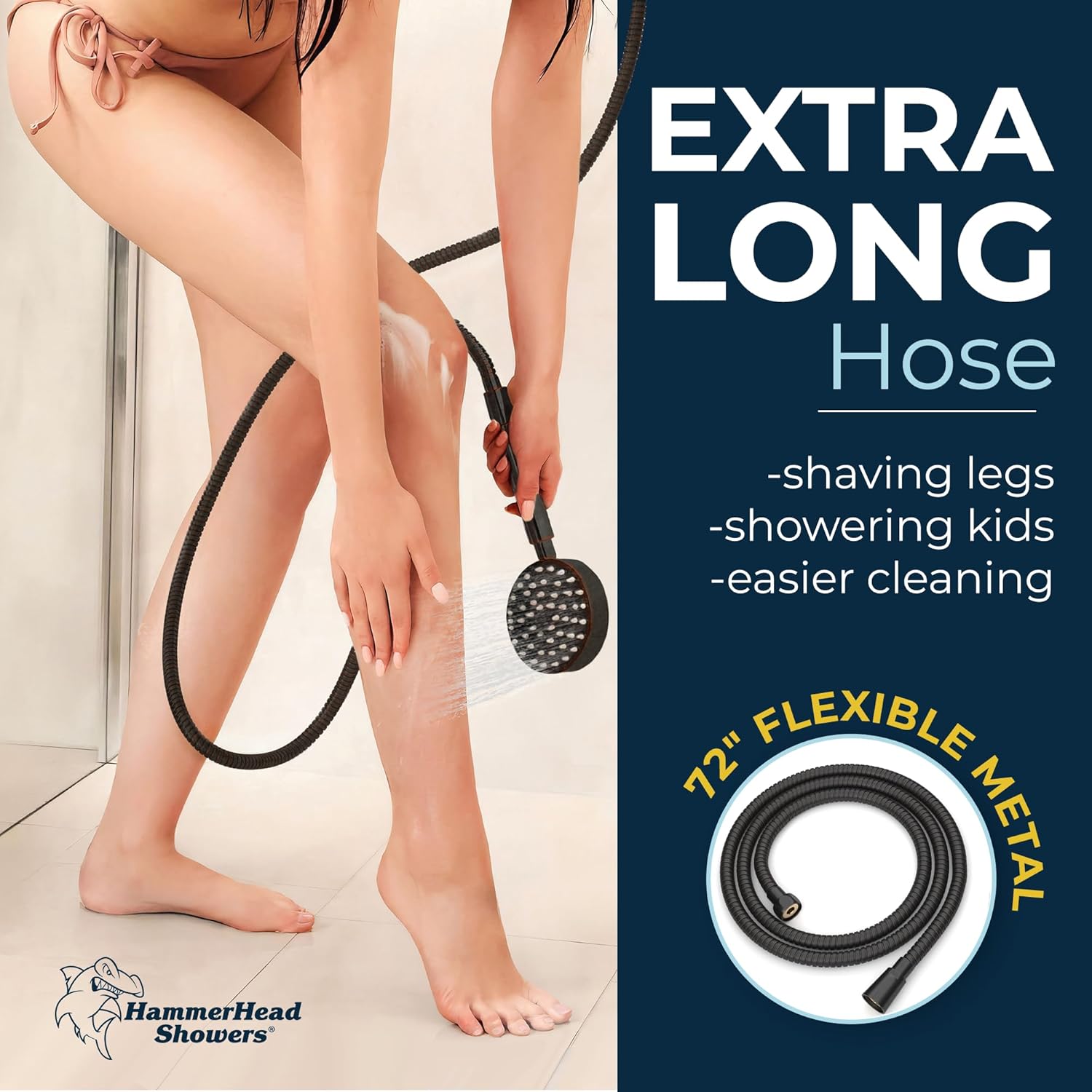 HammerHead Showers? Solid Metal LOW FLOW Handheld Shower Head with Hose and Brass Holder – OIL RUBBED BRONZE ?C Water Saving 1.75 GPM Detachable Shower Head – Adjustable Shower Wand Bracket & 6ft Hose - Image 26