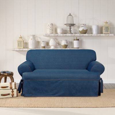 Authentic Denim T-Loveseat Slipcover Indigo – Sure Fit
